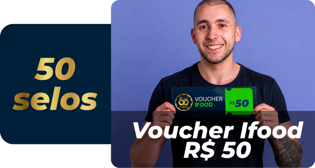 50 selos: voucher iFood de R$ 50